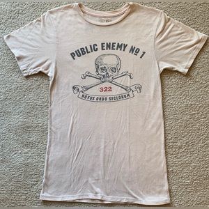 VINTAGE RVCA Public Enemy Skull Fitted Tshirt